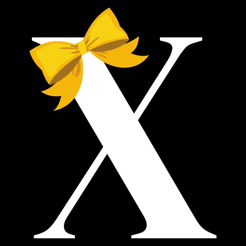 Letter x yellow bow