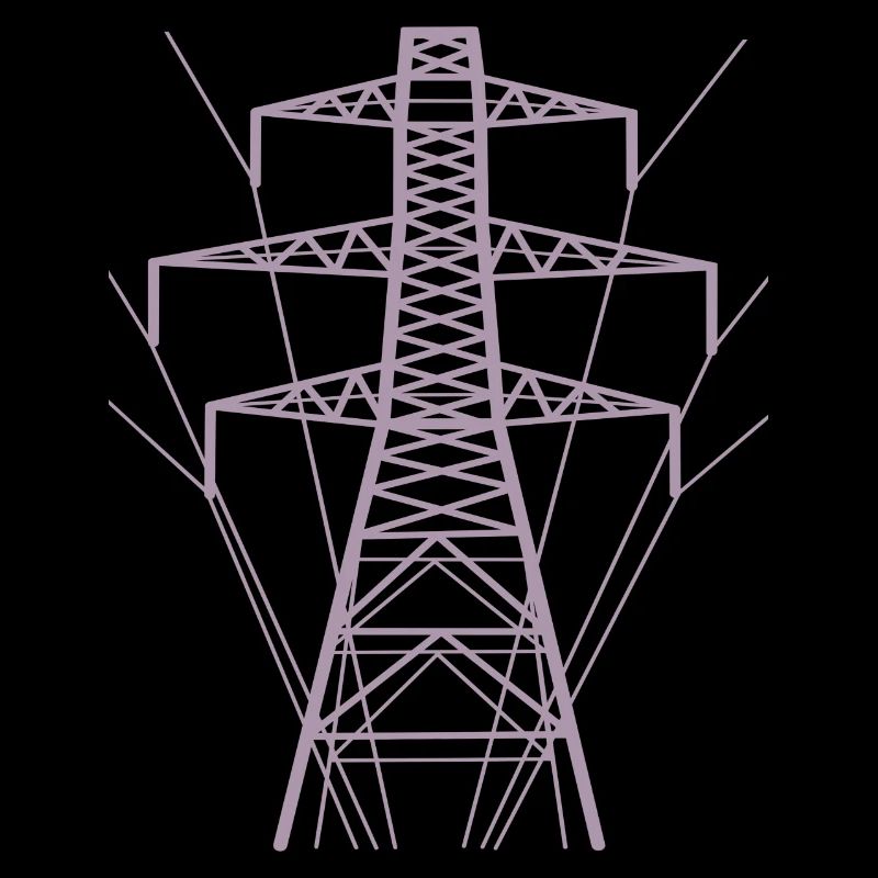 Weiße Strommast-Silhouette