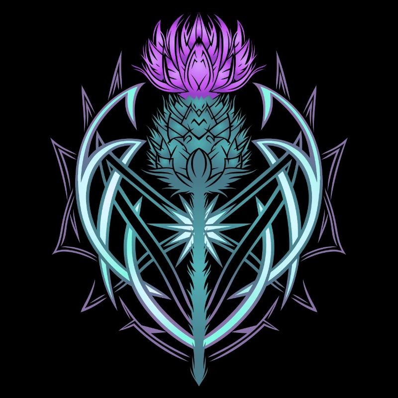 Distel Schild Celtic Knots Thistle Lover