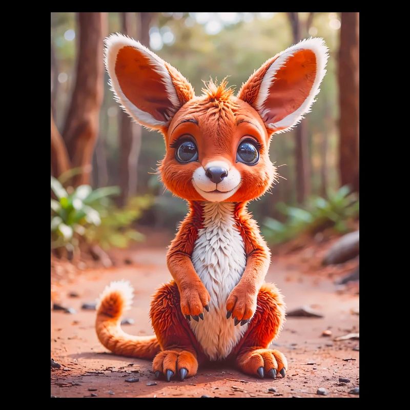 süßes australisches Tier Down Underred Känguru