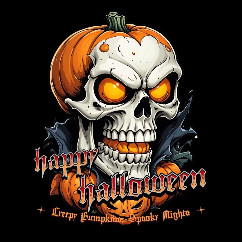 Halloween Skull Pumpkin Skull Creepy