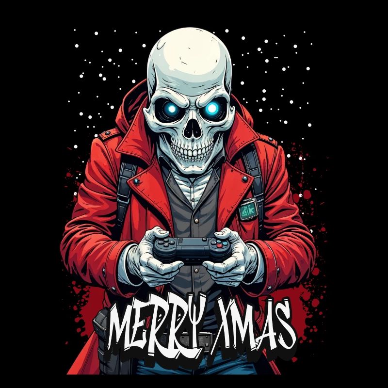 Joyeux Noël Gamer Crâne Design