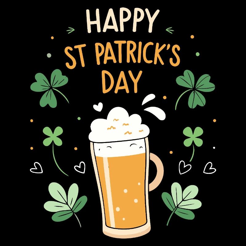 Bière mousse et trèfles Saint Patrick