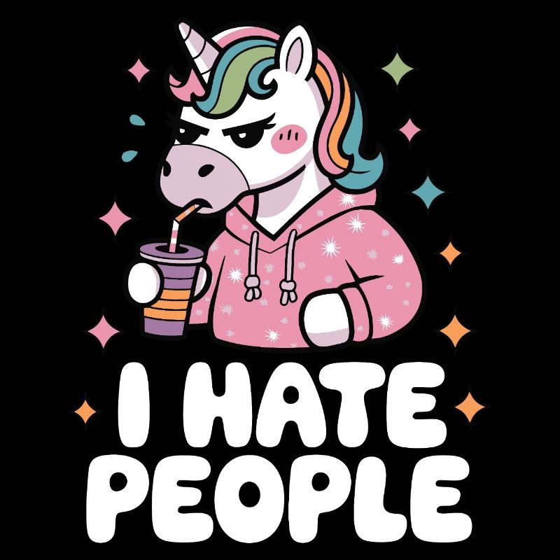 Grim Unicorn Hoodie Hate People Hate People
