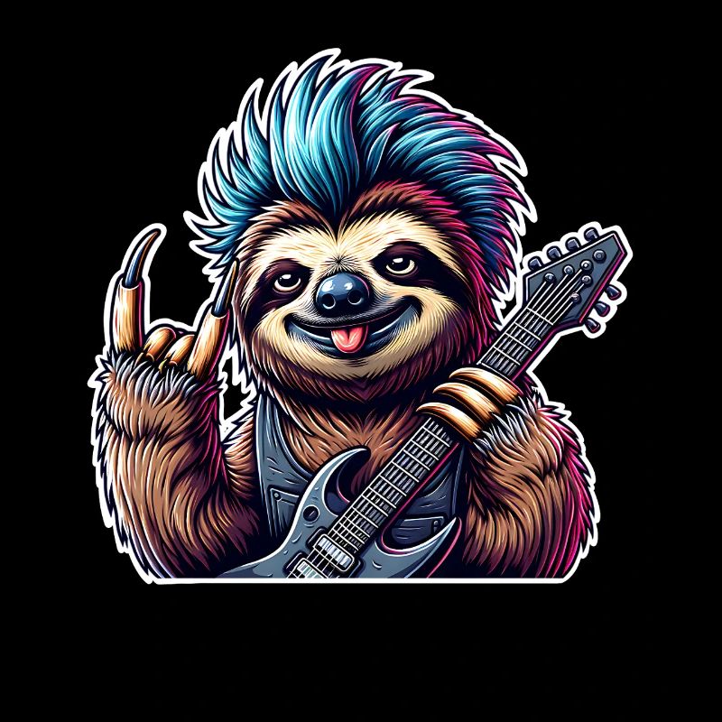 Faultier Rock and Roll Gitarrist