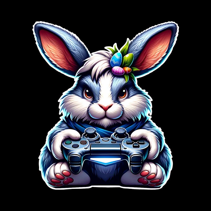Bunny Rabbit Gamer Nerd de jeu