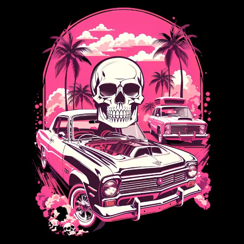 Classic Car and Skull