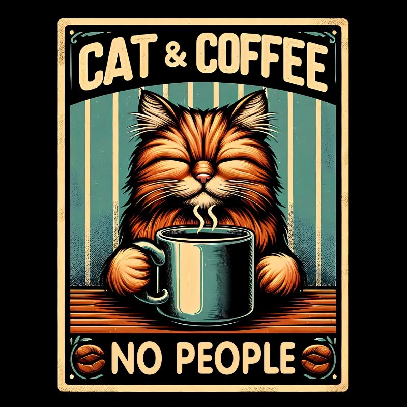 Katze und Kaffee keine Menschen