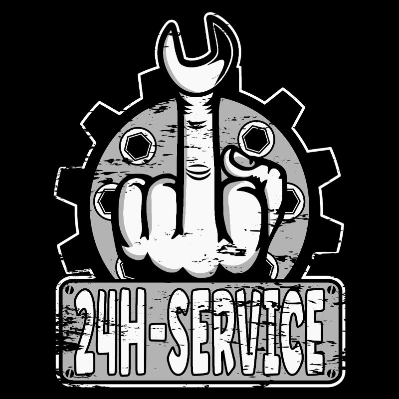 Mittelfinger Stinkerfinger 24h Service Design Grau