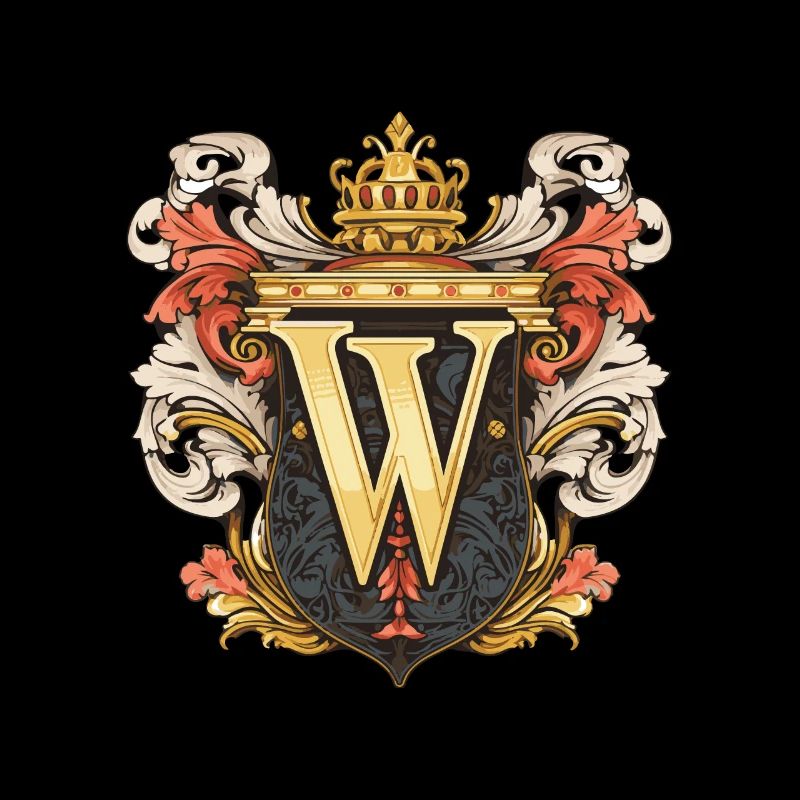 W Buchstabe Logo Krone