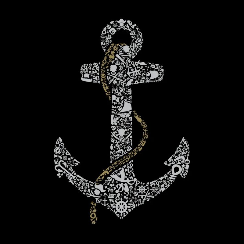 Anchor with seafaring symbols