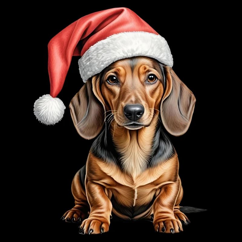 Teckel chien de Noël