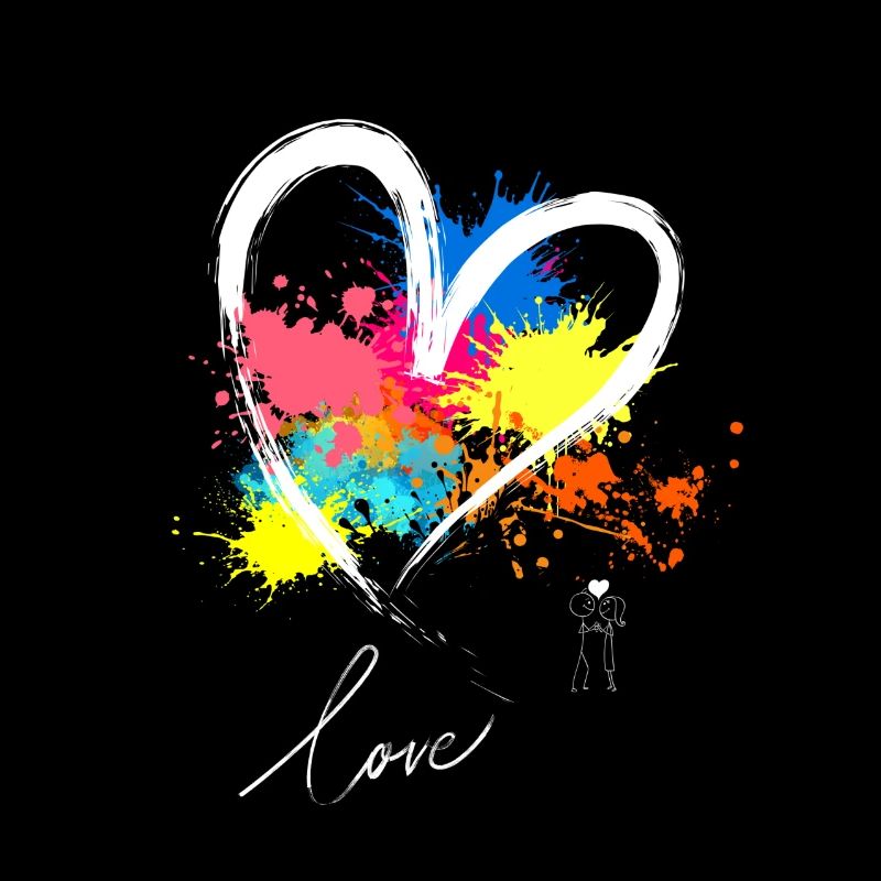 Entdecken Sie: Lebendiges Herz-Design mit kräftigen Farben