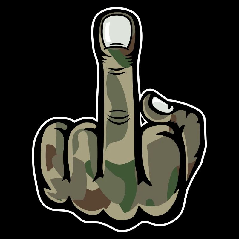 Mittelfinger Stinkefinger Design Armee
