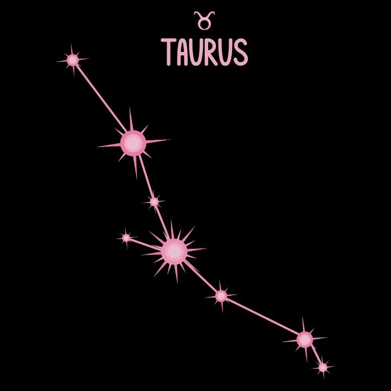 Constellation des étoiles du signe du zodiaque du Taureau rose pastel