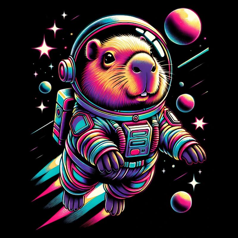 Capybaras Cute Capybara Astronaut