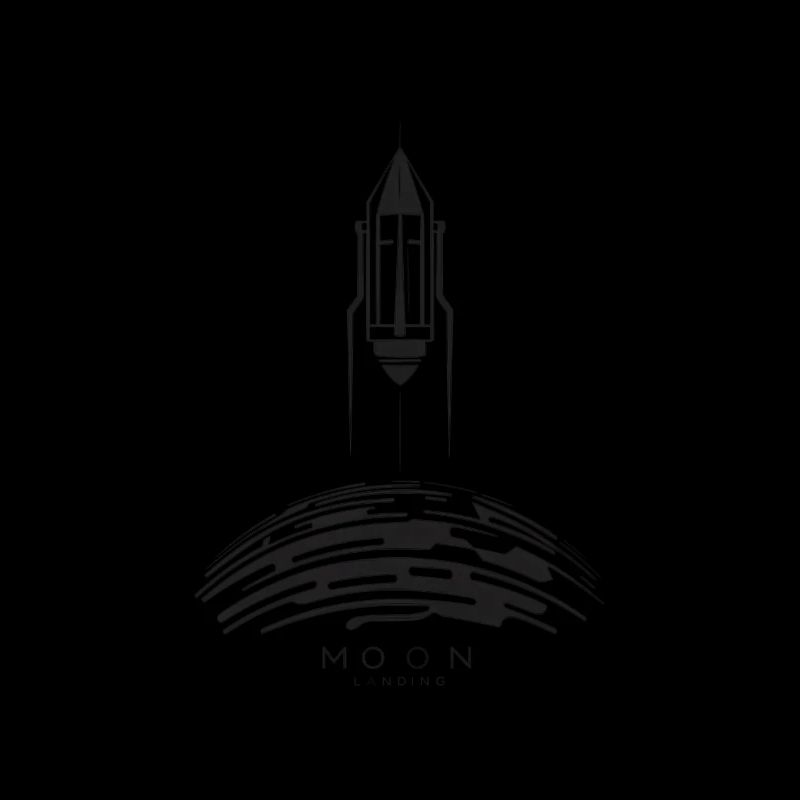 Moon landing: Rocket flight over lunar surface