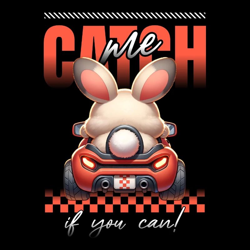 Bunny dans la voiture de course, attrape-moi
