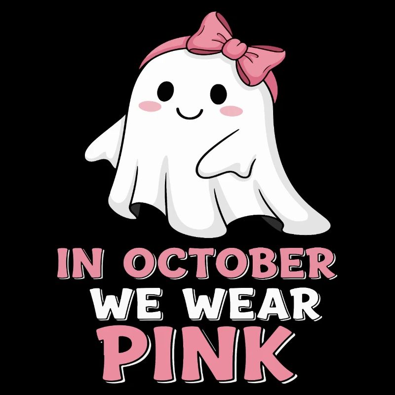 Whimsical Ghost October Pink Print