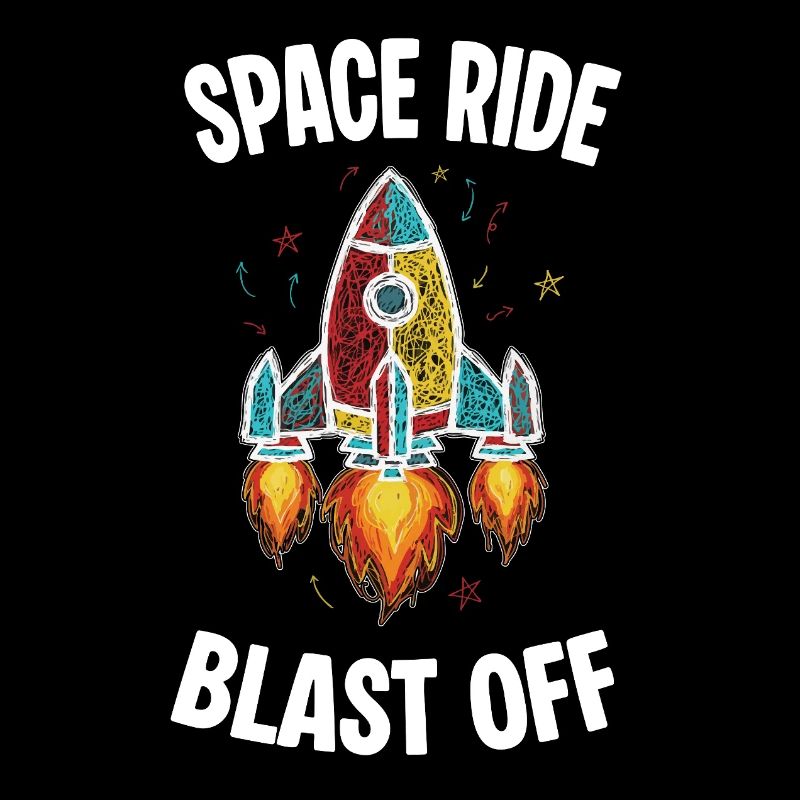 Space Rocket Retro Scribble Blast Off