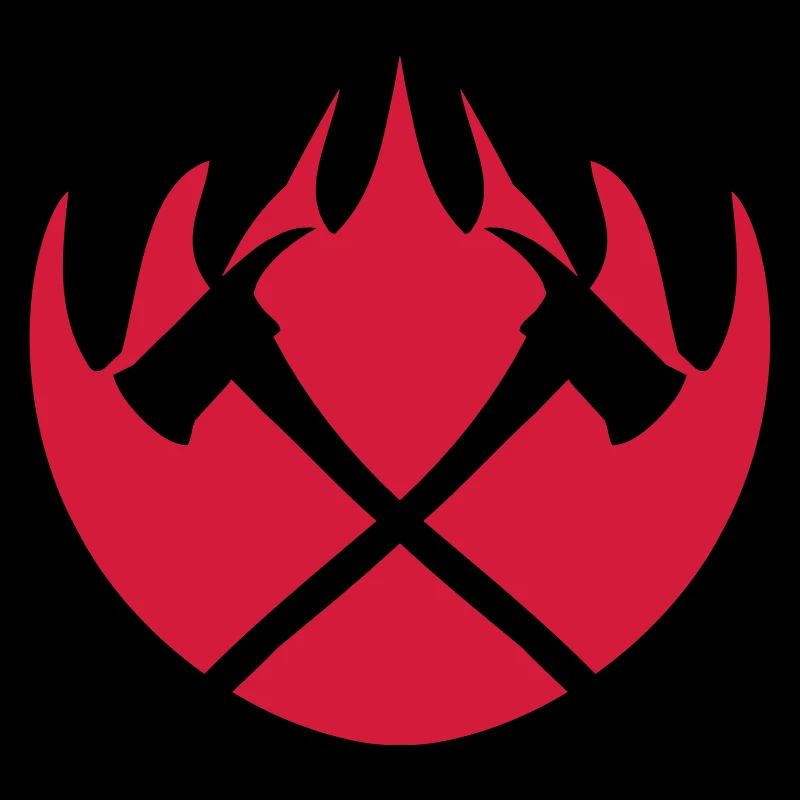 Feu flammes 2 logo de haches