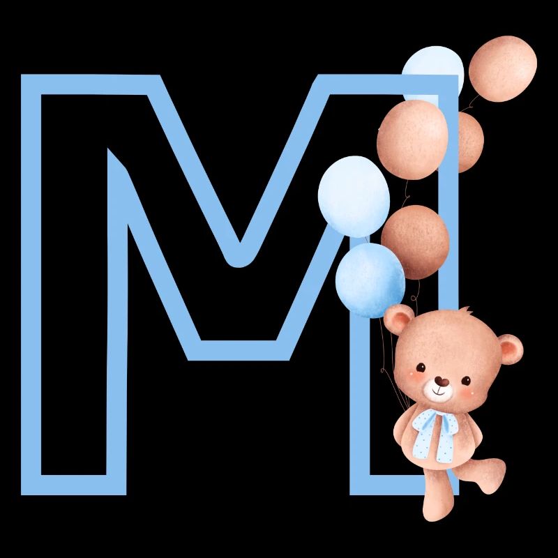 Buchstabe M Blauer Bär