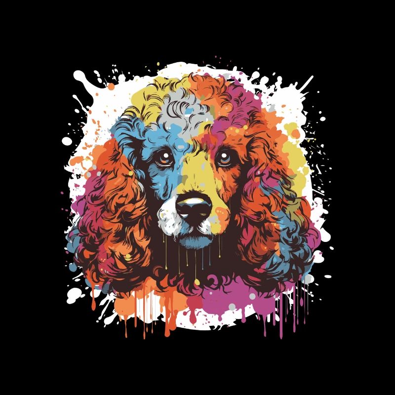 Pudel Hund Tier Pop Art Kopf
