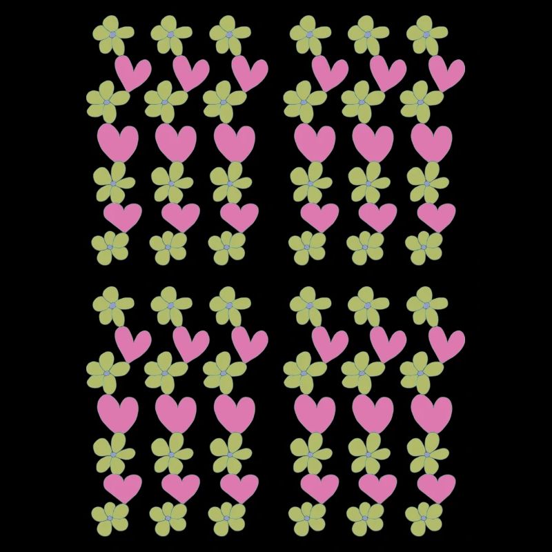 hearts flowers pattern
