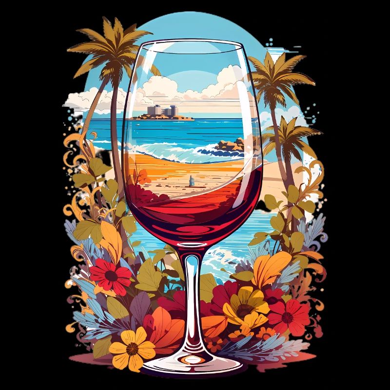 Verre de vin de plage