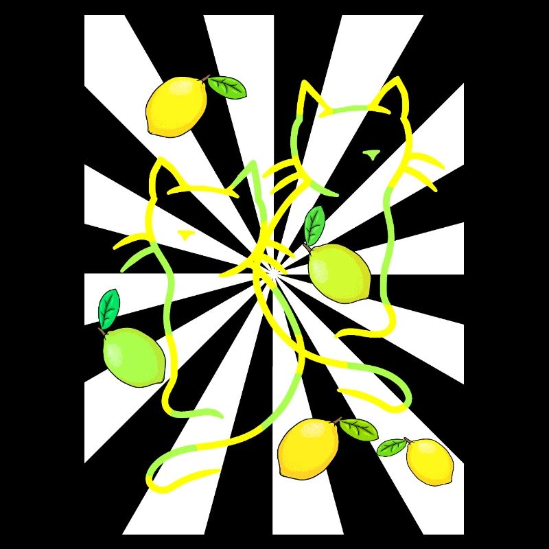 Années 80 Citrons Chats Chat Lemo Citron Chaton