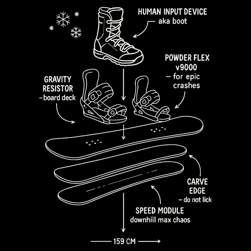 Snowboard Blueprint Funny Design