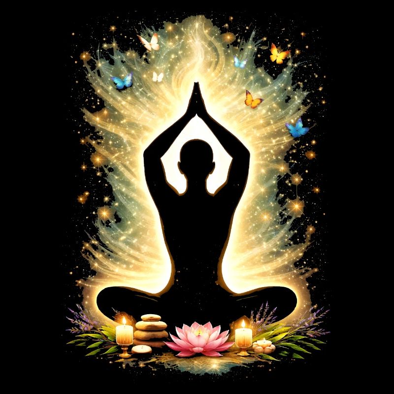 Yoga Mindfulness Energy Silhouette Design