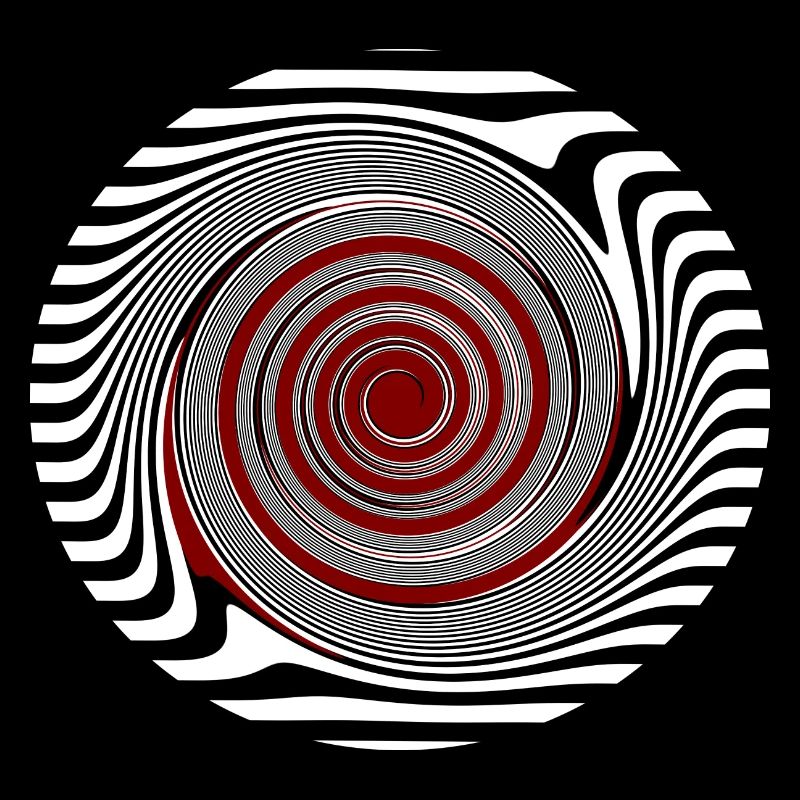 Red Mandala Spiral Pattern Snail