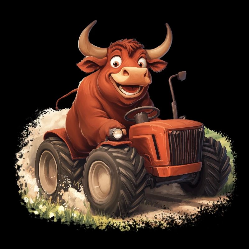 Stier auf Trekker