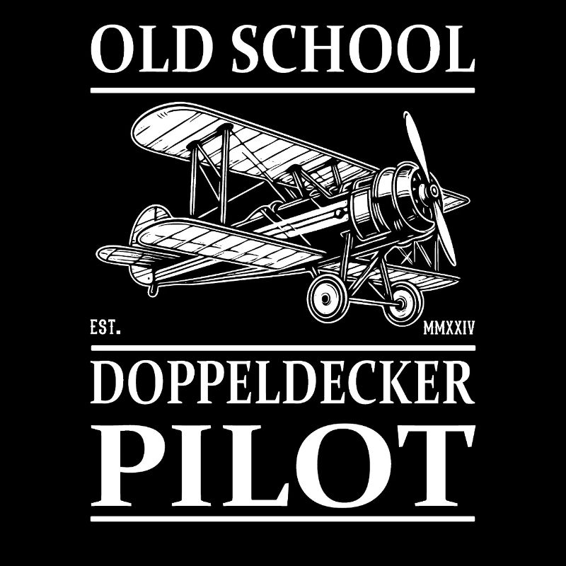 Oldschool Doppeldecker Oldtimer Flieger Desgin