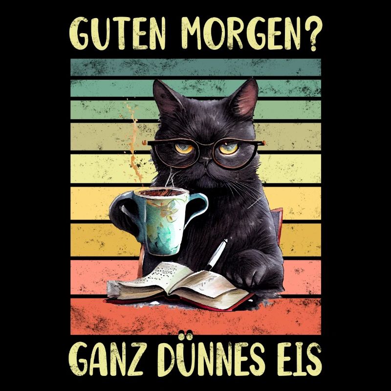 Schwarze Katze Morgenmuffel
