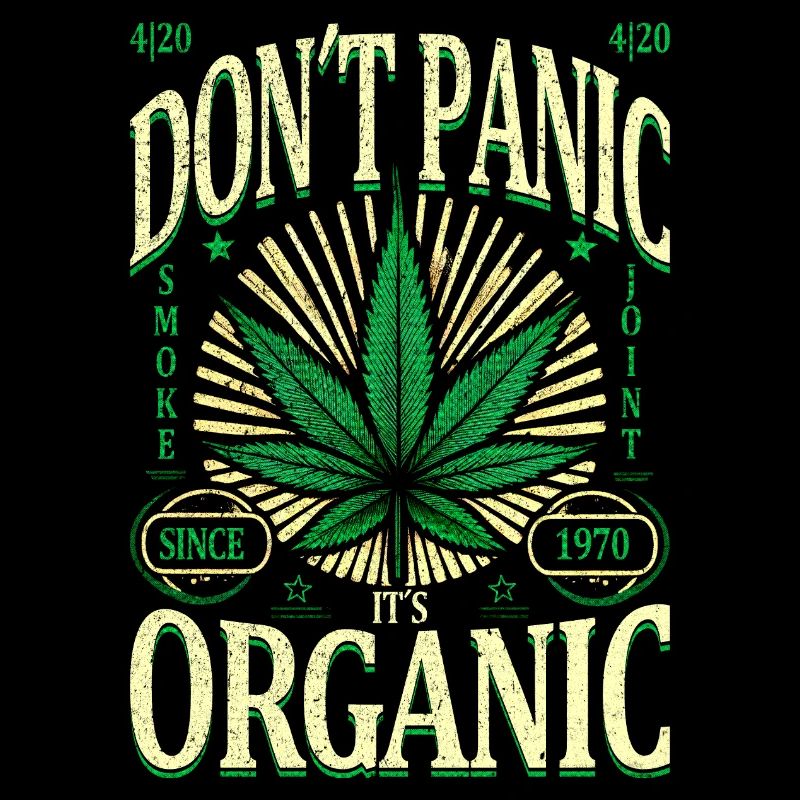 Pas de panique, c’est bio Retro Cannabis Leaf 1970