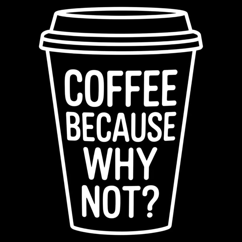 Coffee Because Why Not? Funny Coffee Cup Design