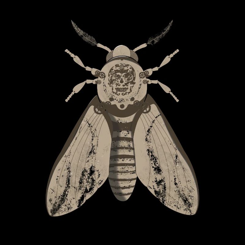 Skull Moth in Steampunk Style