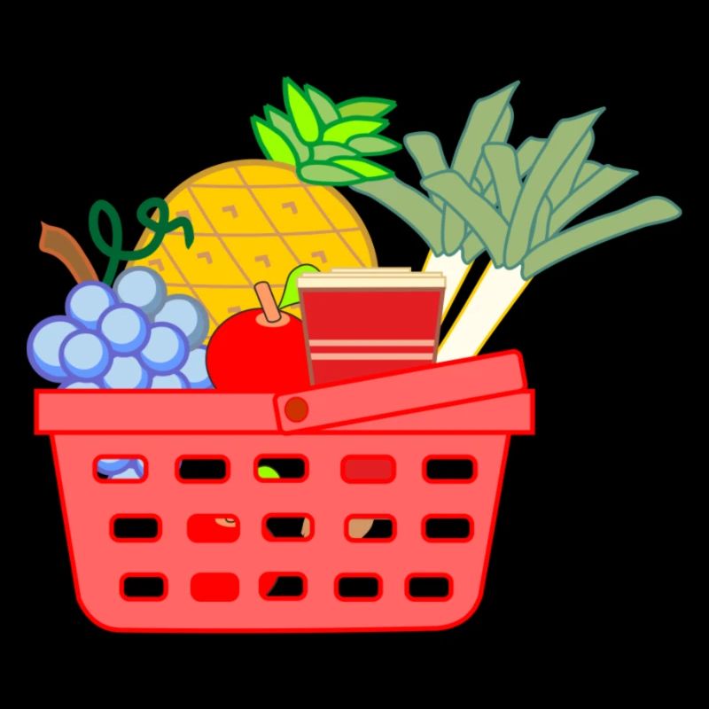 Shopping basket with fruit and vegetables
