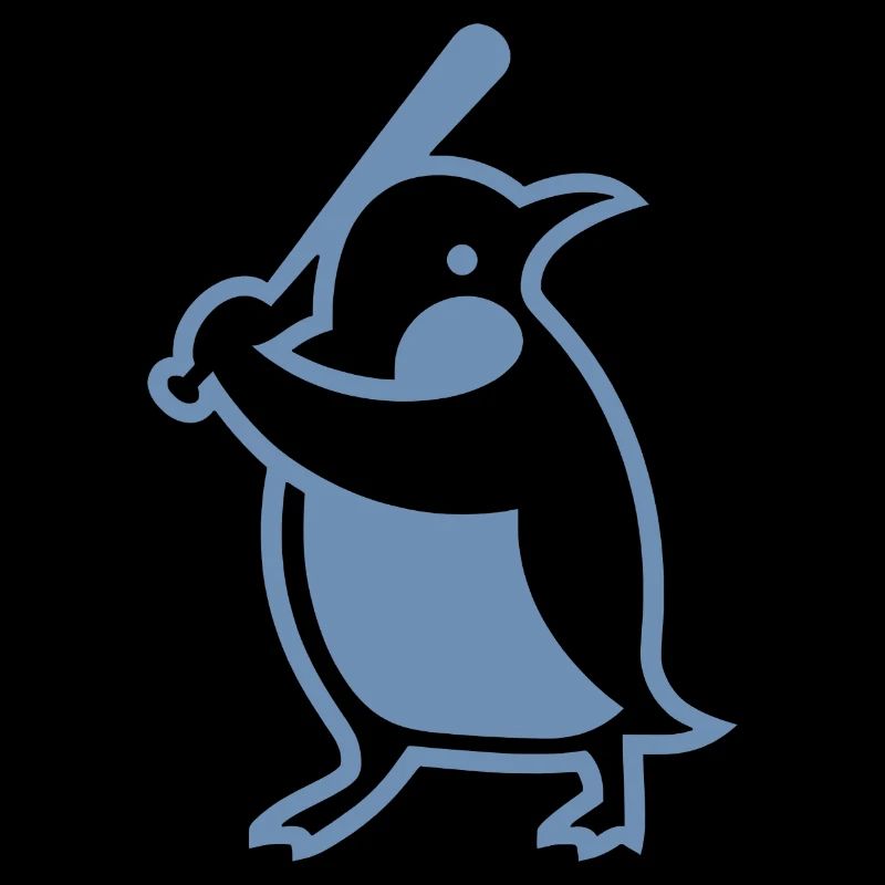 Penguin Baseball Player Silhouette