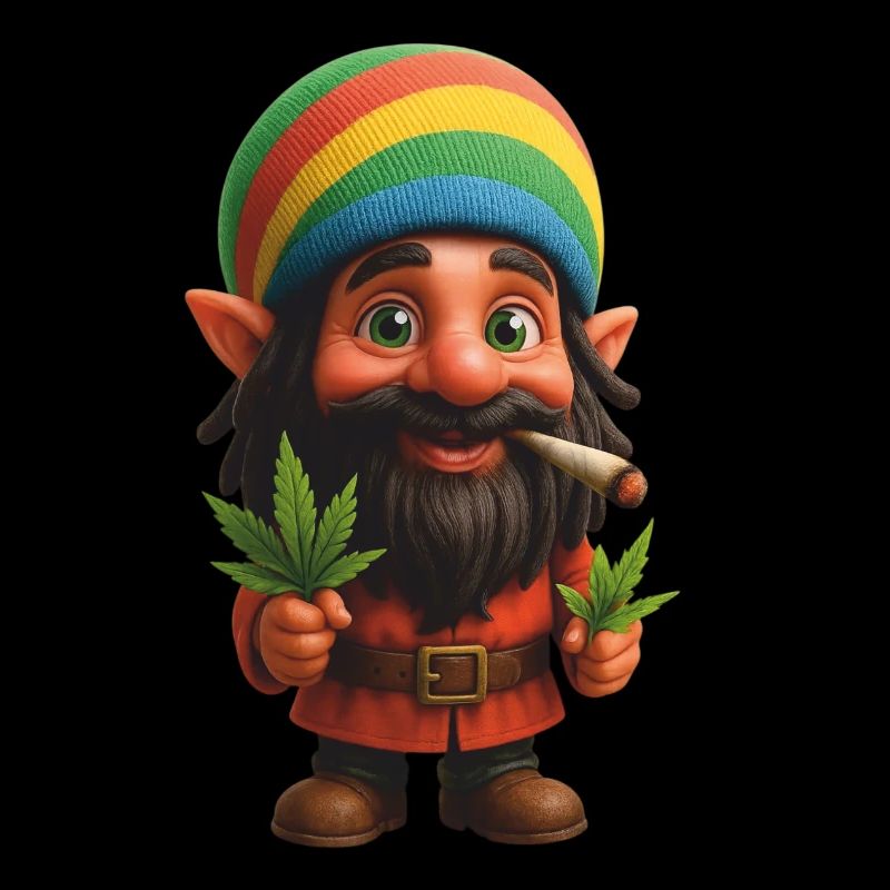Bunter Kifferzwerg mit Joint & Pflanze
