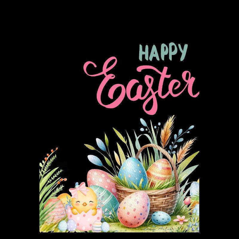 Pastel Easter Basket and Eggs