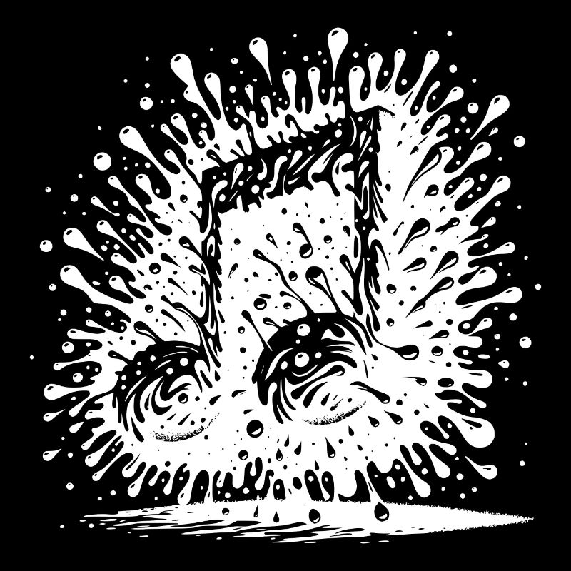 Schwebende Splash Musik Note Tattoo Style