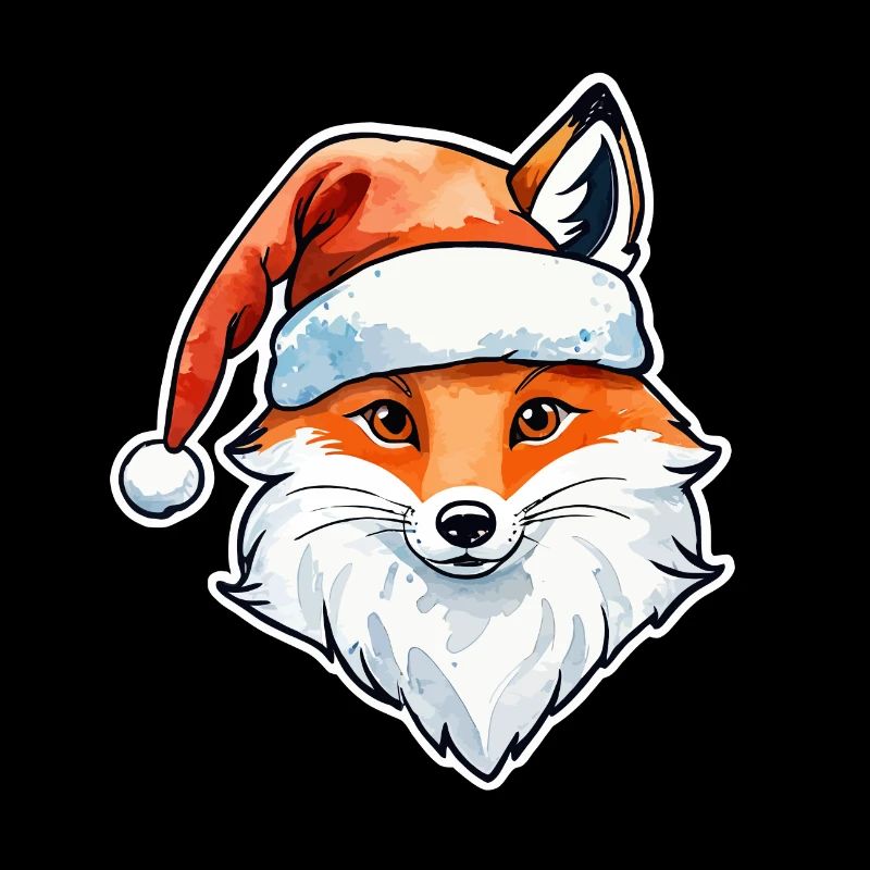 Fuchs Weihnachten Wasserfarben
