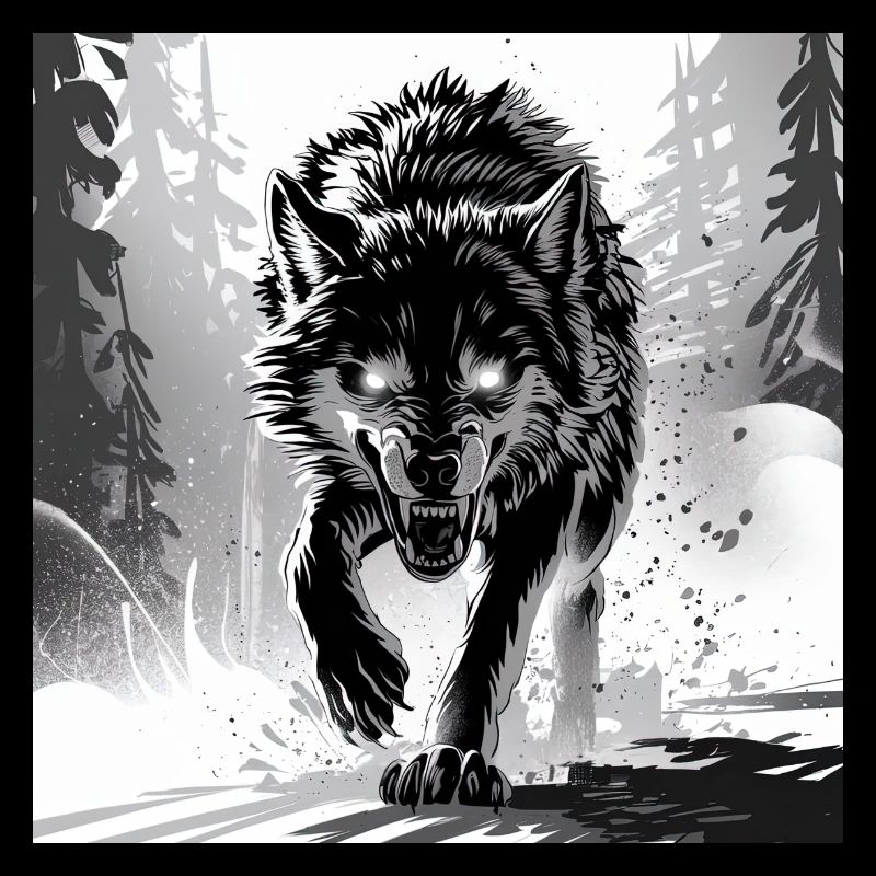Wolf Animal Vector Nature Illustration Design Wild