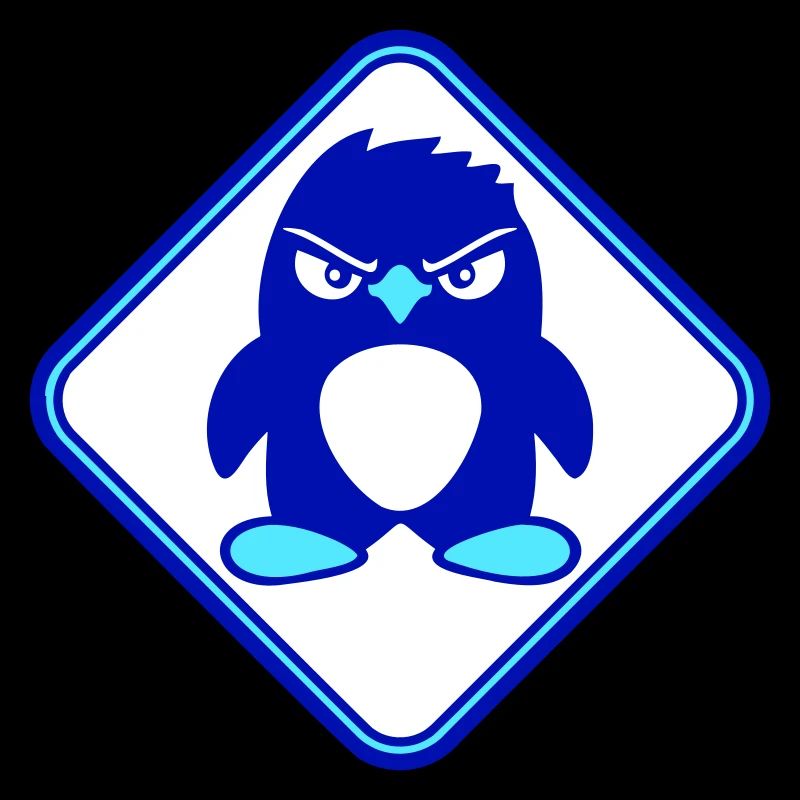 Penguin Evil Danger Sign Caution Cool