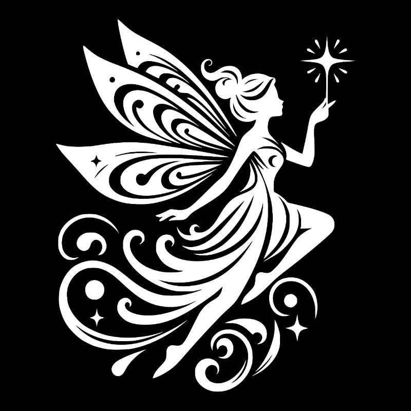 Märchenhafte Fee mit magischer Silhouette