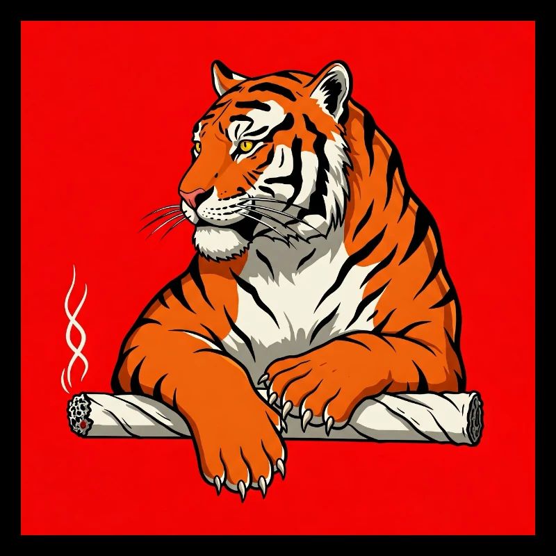 Rauchender Tiger - Comic Vibes
