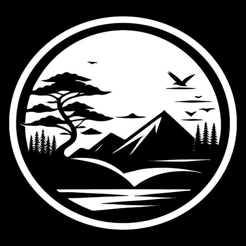 Conception simple d’icône de paysage de la nature